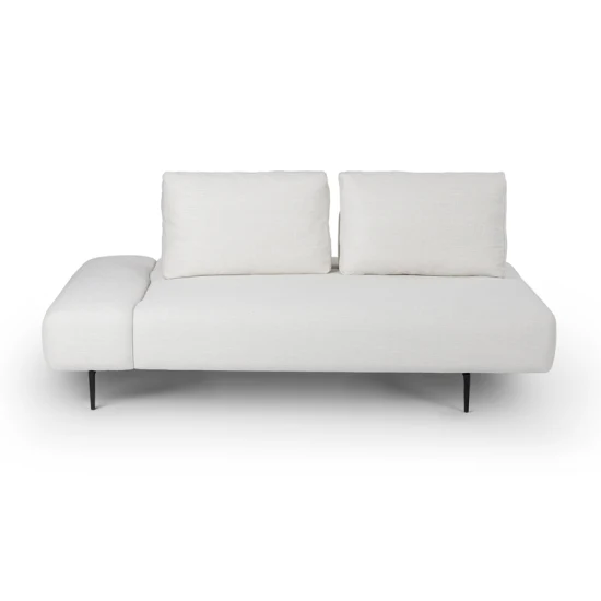 Divano con bracciolo sinistro con cuscini di schienale reversibili Chaise longue in tessuto grigio chiaro